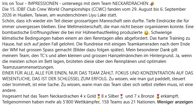 Club WM Taiwan mit Drachenbootclub beider Basel und Neckardrachen - Iris Huber - Sabine Eichenberger - Uwe Müller